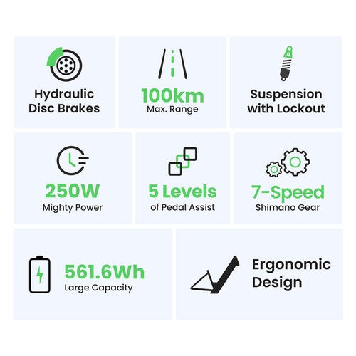 Vélo électrique Touroll J1 Pro, moteur 250 W, 36 V, 15,6 Ah