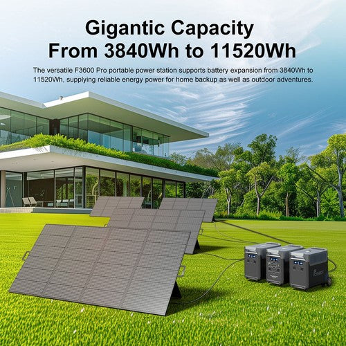 Centrale électrique portable FOSSiBOT F3600 Pro, batterie LiFePO4 3 840 Wh, extension max. 11 520 Wh, 3 600 W