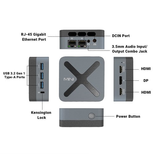 Mini PC MINIX NEO Z97, Intel N97 4 cœurs, 3,6 GHz max., 12 Go de RAM LPDDR5X, SSD 512 Go