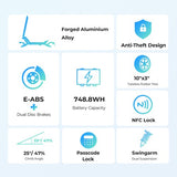 Trottinette électrique Ausom L2, moteur 800 W, 48 V, 15,6 Ah