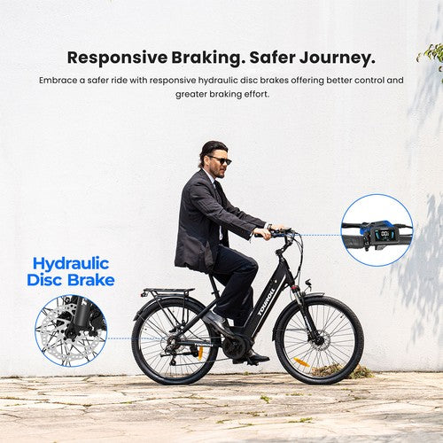 Vélo électrique Touroll MA1, moteur central 250 W, 36 V, 13 Ah