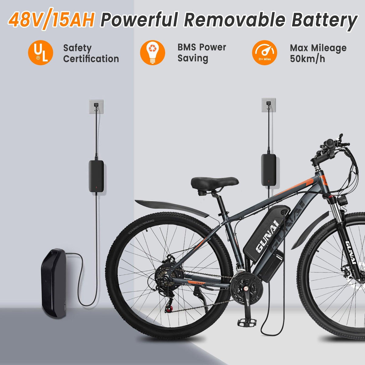 VTT électrique GUNAI GN29 750 W 29 pouces