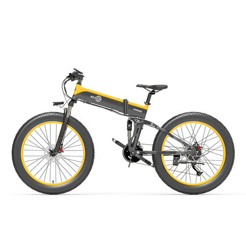 VTT électrique pliable Bezior X1500 à gros pneus, batterie 12,8 Ah, BMS 1500 W