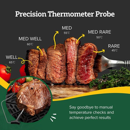 Friteuse à air CHEFREE AF500 1700 W 6,5 L, avec thermomètre à sonde intelligent