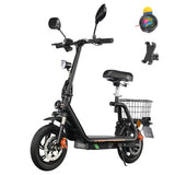 Trottinette électrique TWOFISH M5 PRO-E avec siège et panier arrière, 500 W