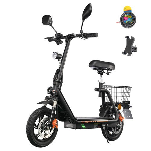 Trottinette électrique TWOFISH M5 PRO-E avec siège et panier arrière, 500 W