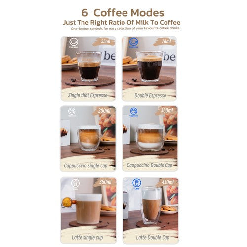 Machine à café semi-automatique 3 en 1 HiBREW H13A, 6 modes de préparation