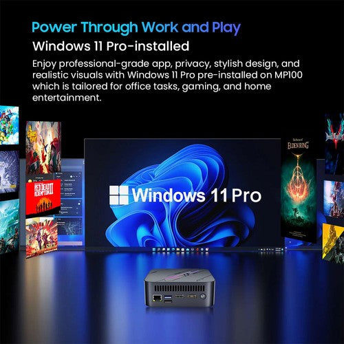 Mini PC Blackview MP100, AMD Ryzen 7 5700U 8 cœurs, 4,3 GHz max., 16 Go de RAM, SSD 512 Go