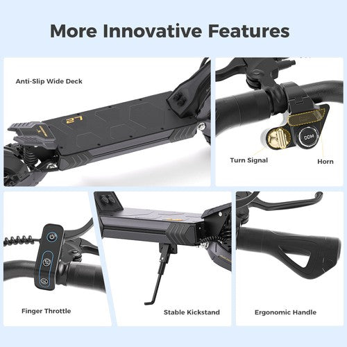 Trottinette électrique Ausom L2, moteur 2 x 800 W, 48 V, 15,6 Ah