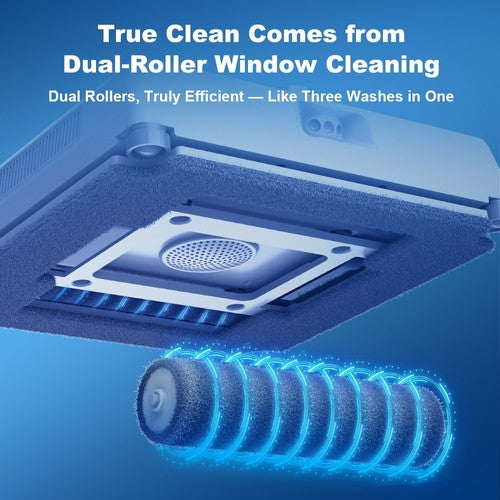 Robot lave-vitres Liectroux S9, double brosse à rouleaux, jet d'eau 6 directions, 9 000 Pa