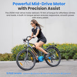 Vélo électrique Touroll MA2, moteur central 250 W, 36 V 13 Ah