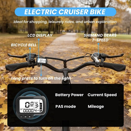 Vélo électrique ESKUTE C100 PLUS, moteur 250 W, batterie 36 V 13 Ah