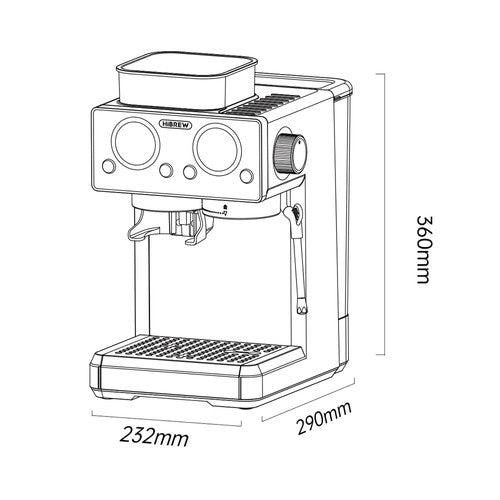 Machine à café tout-en-un HiBREW H20 avec broyeur intégré et double extraction à chaud et à froid