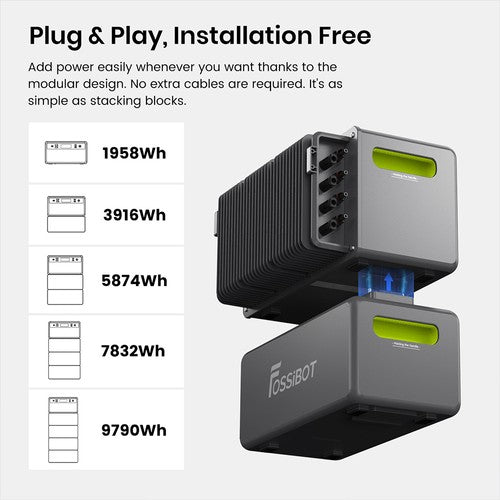 Station d'alimentation portable FOSSiBOT FBP1200 + batterie d'extension