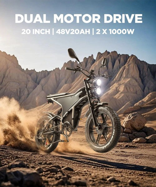 Vélo électrique RANDRIDE DM711, moteur 1000W*2, 48V 20Ah
