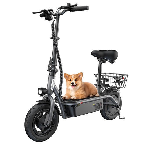 Trottinette électrique iScooter F2 500 W avec siège et panier arrière