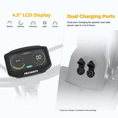 Trottinette électrique Ausom L2, moteur 2 x 800 W, 48 V, 15,6 Ah