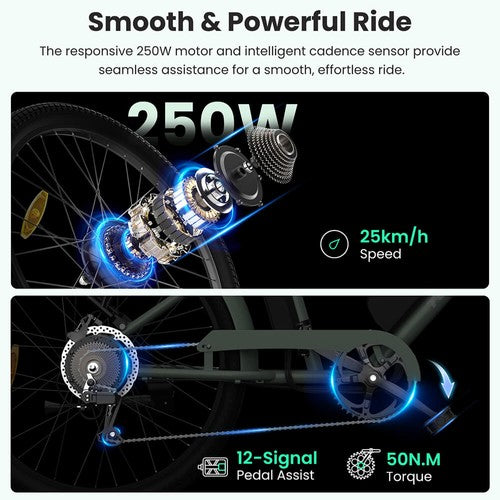 Vélo électrique Touroll B2, moteur 250 W, 36 V, 15,6 Ah