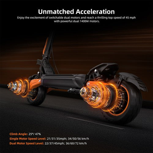 Trottinette électrique Kugoo LX10+, 2 moteurs 1400 W, 60 V 20,8 Ah