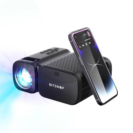 Mini projecteur LED BlitzWolf BW-V3, Wi-Fi + Bluetooth