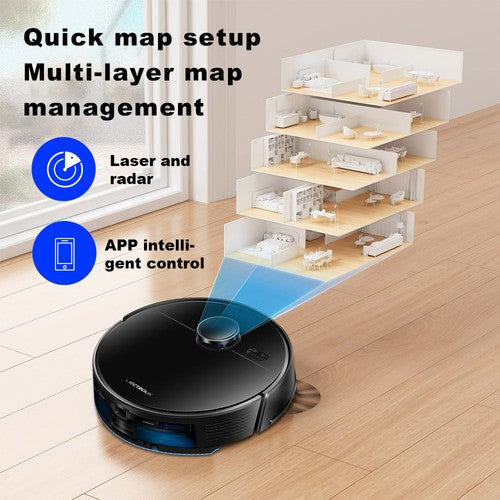 Aspirateur robot Liectroux M70 Pro Lidar, stockage de cartes multi-étages, 6 500 Pa