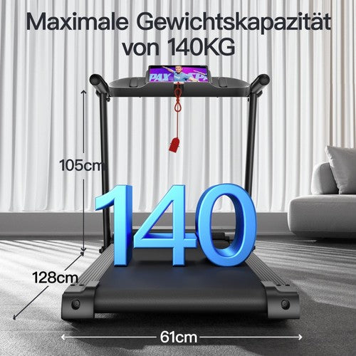 Tapis de course pliable ROBORE P18 pour la maison, 14 km/h, avec capteur de fréquence cardiaque