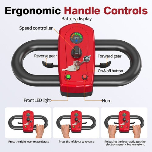 Trottinette électrique Unificare Lucas Pro à quatre roues, moteur 180 W, 24 V 12 Ah