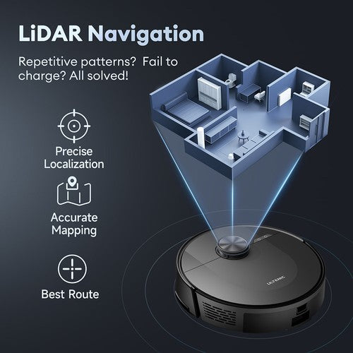 Aspirateur robot Ultenic D10, cartographie rapide LiDAR 15 min, 4 000 Pa