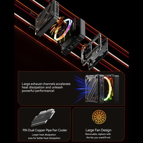 Mini PC AOOSTAR GOD88, AMD Ryzen 7 8845HS 8 cœurs, 5,1 GHz max., 32 Go de RAM DDR5, SSD 1 To