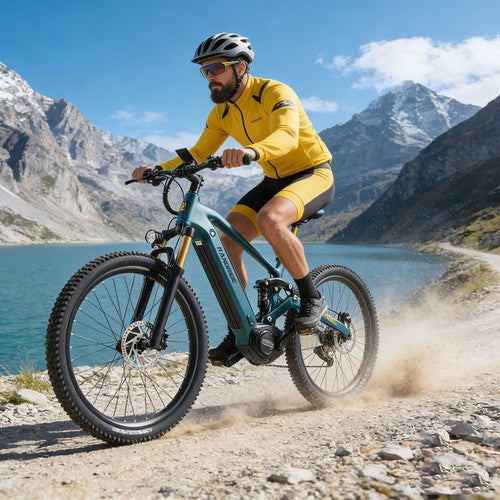 Vélo électrique RANDRIDE MX500, moteur central de 500 W, batterie 48 V 15 Ah