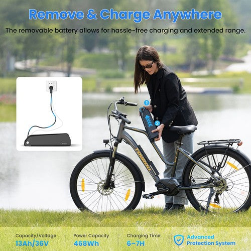 Vélo électrique Touroll MA2 250 W, moteur à entraînement central 36 V 13 Ah