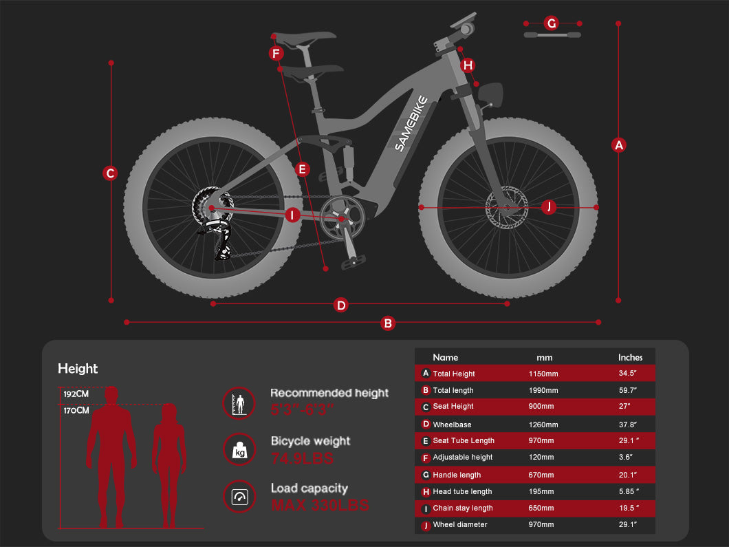 Vélo électrique tout terrain SAMEBIKE RSA08-II